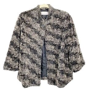 Psychedelic Twist Faux Fur Coat Large